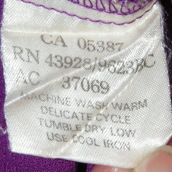 ANNE KLEIN Blouse, 6 Vintage, Hidden buttons, long sleeves, Purple - Picture 11 of 11
